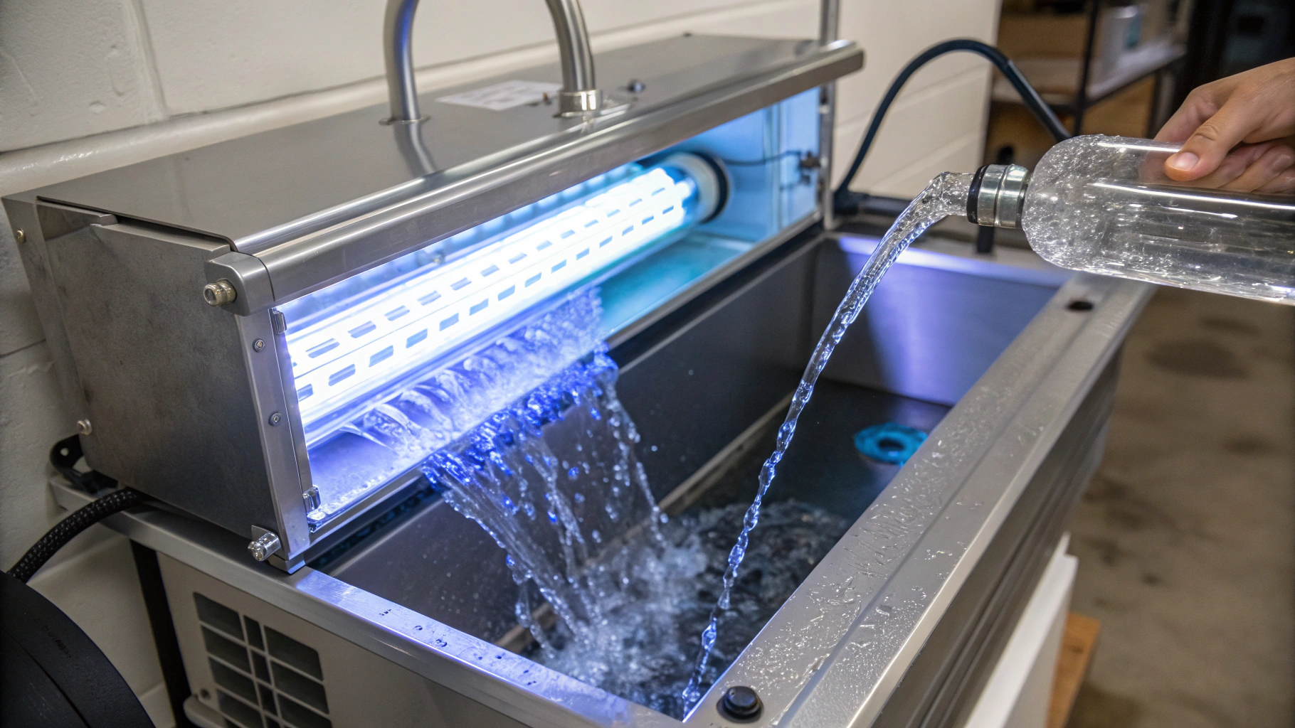 Entegre besi çiftliği için endüstriyel UV sterilizasyon ve filtrasyon skid ünitesi